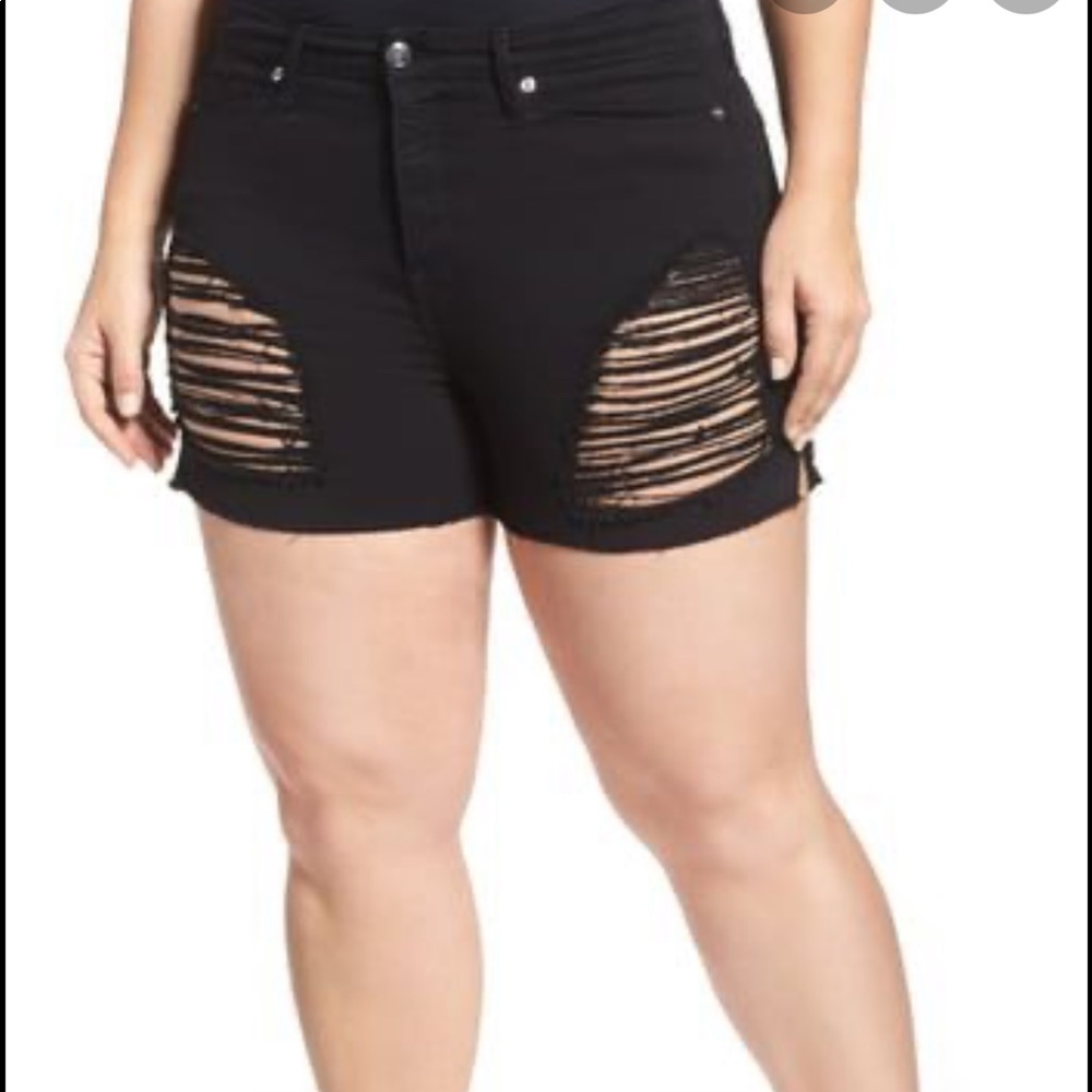 Good American Distressed Denjm Shorts